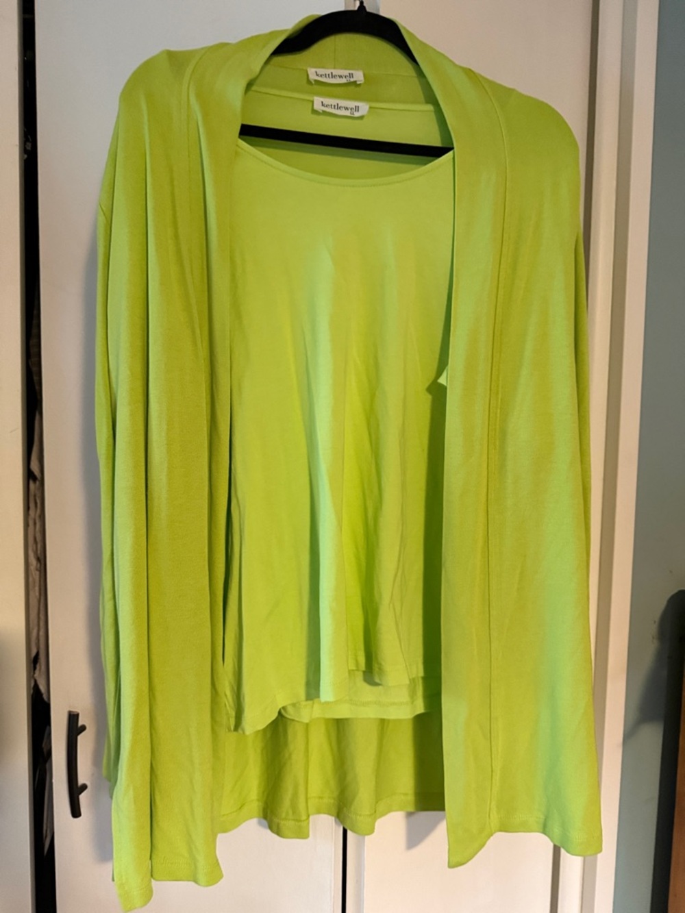 Kettlewell Neon Lime Open Cardigan & Tee Set